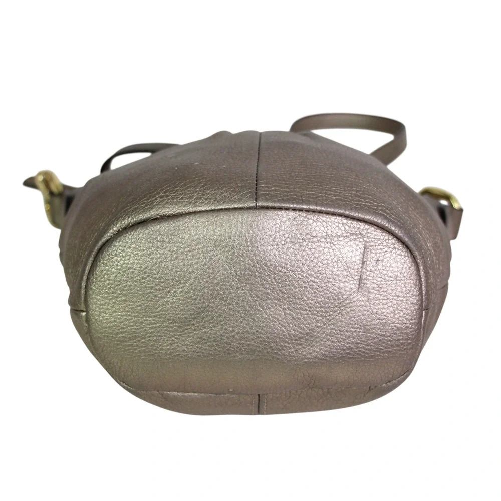 B. Makowsky GOLDEN BEIGE GENUINE LEATHER X-BODY SHOULDER BAG HANDBAG BOHO PURSE